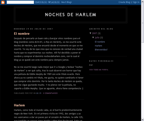 Noches de Harlem - my friend Pep's blog