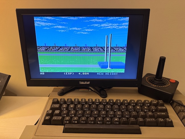 Commodore 64 Pole Vault event on Summer Games