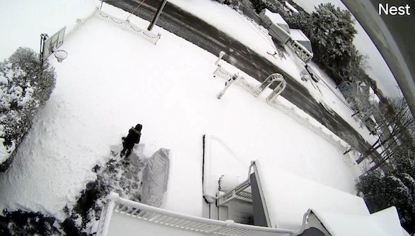 Albert clears snow on December 2025
