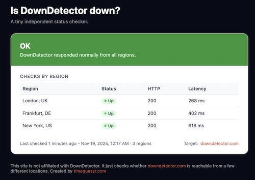 A DownDetector checker for DownDetector